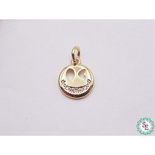 RODIO DORADO DIJE 11MM CARA FELIZ 571D 