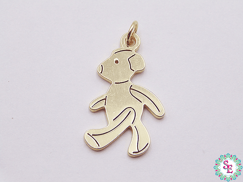 RODIO DORADO DIJE OSO LISO 24MM