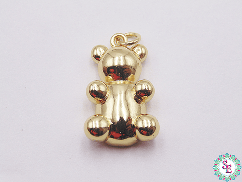 RODIO DORADO DIJE OSO LISO GRANDE 22MM 