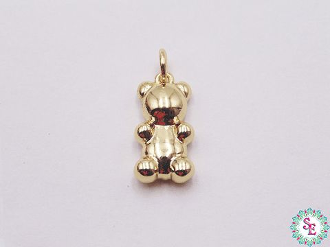 RODIO DORADO DIJE OSO LISO PEQUEÑO 16MM