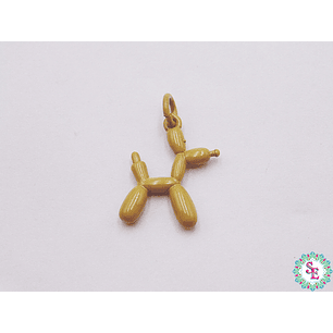 RODIO DORADO DIJE PERRO GLOBO VERDE OLIVA 17MM