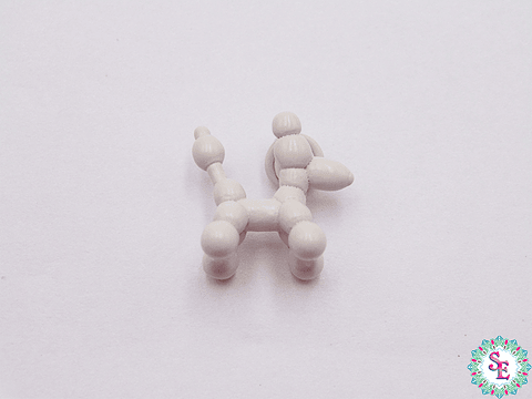 RODIO DORADO DIJE PERRO POODLE BLANCO 13MM