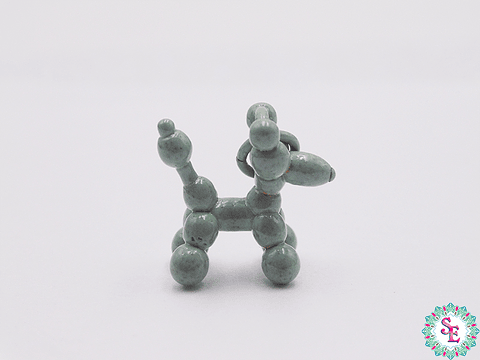 RODIO DORADO DIJE PERRO POODLE VERDE MENTA 13MM 