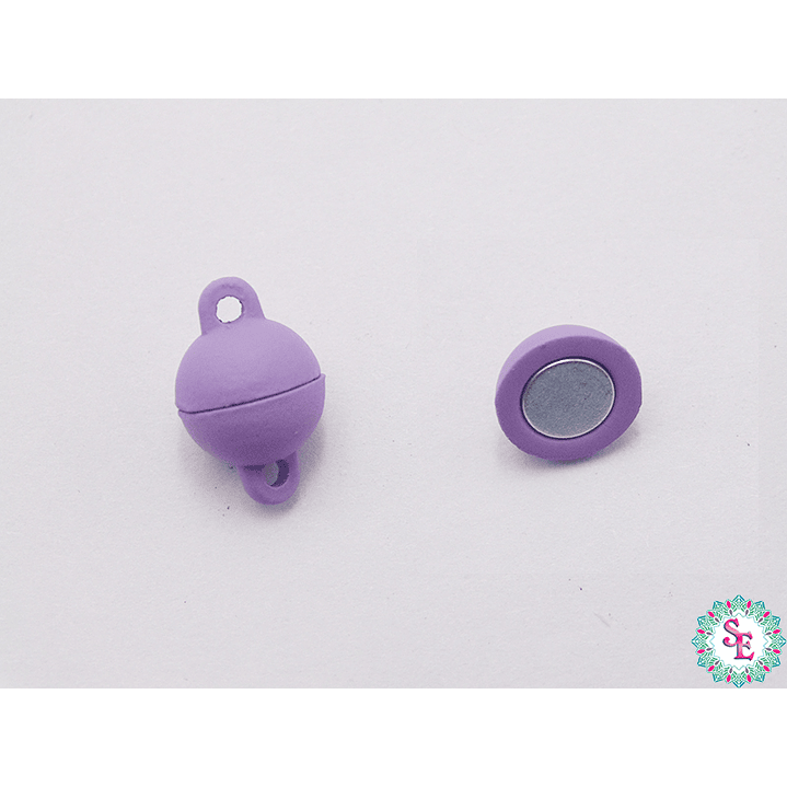RODIO BROCHE REDONDO IMAN LILA 8MM  1