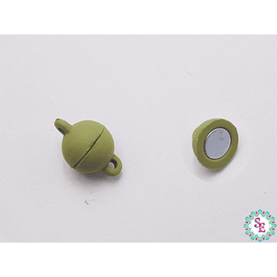RODIO BROCHE REDONDO IMAN VERDE OLIVA 8MM 