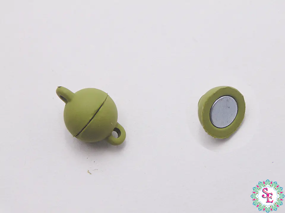 RODIO BROCHE REDONDO IMAN VERDE OLIVA 8MM  1