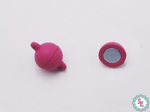 RODIO BROCHE REDONDO IMAN FUCSIA 8MM