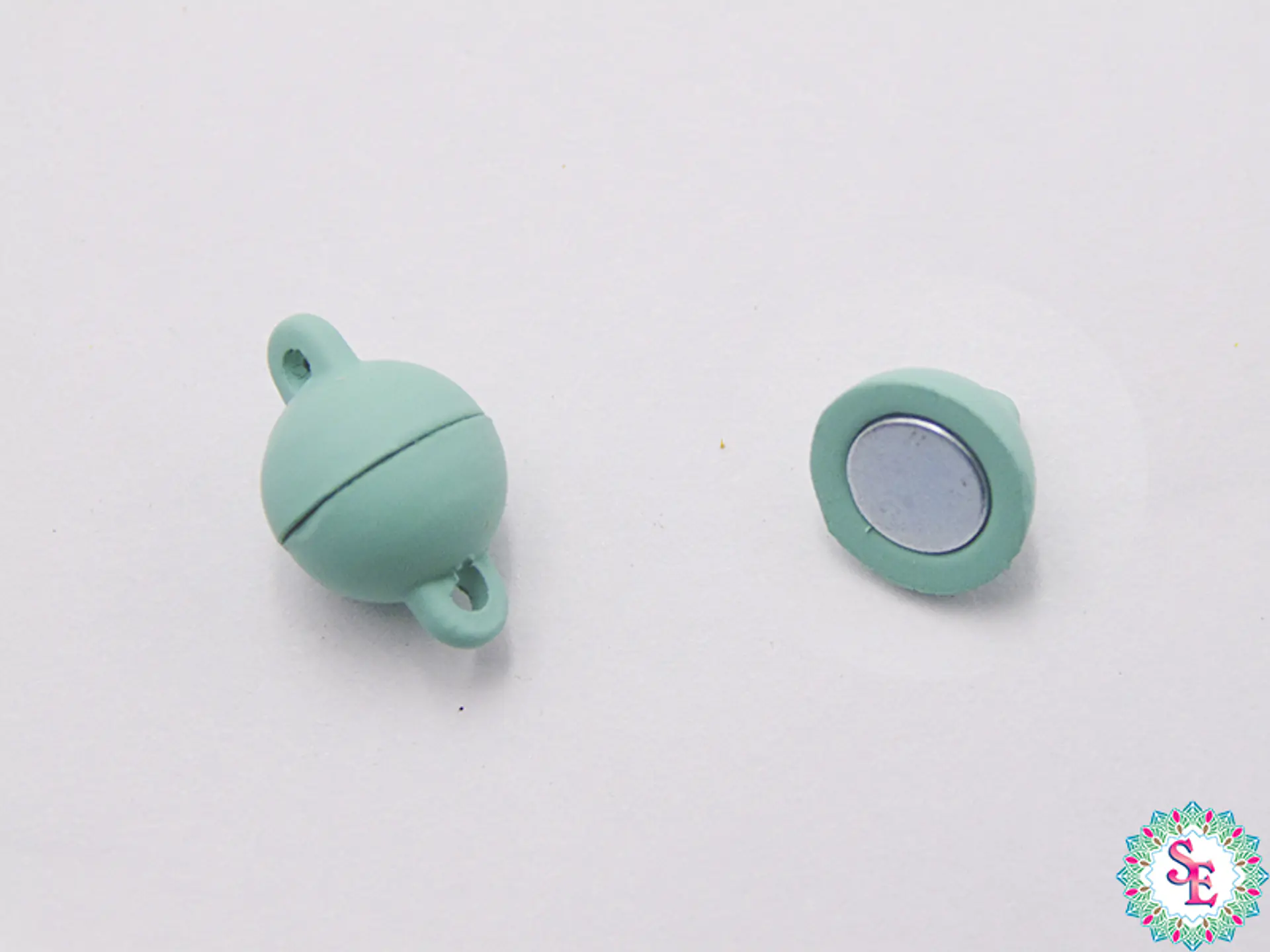 RODIO BROCHE REDONDO IMAN VERDE MENTA 8MM 1