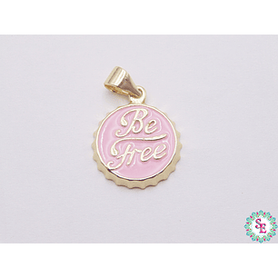 RODIO DORADO DIJE TAPA ROSADA BE FREE 14MM 