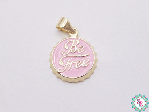 RODIO DORADO DIJE TAPA ROSADA BE FREE 14MM 