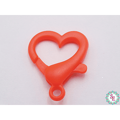 ACRYLIC PCCLORO HEART BROOCH 27*22 ORANGE X UND