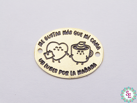 ORO GOLFI TERMINAL PLACA OVALO CORAZON, POCILLO 20MM X UND 