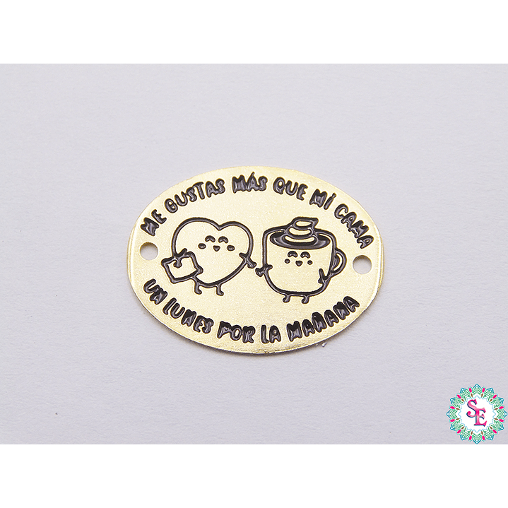 ORO GOLFI TERMINAL PLACA OVALO CORAZON, POCILLO 20MM X UND  1