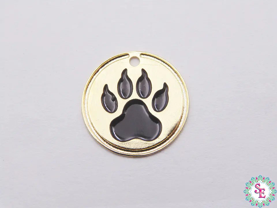 ORO GOLFI TERMINAL REDONDO HUELLA PERRO 15MM X UND  1