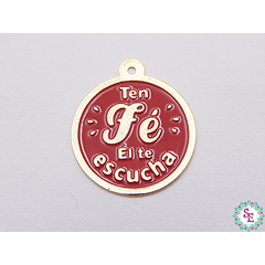 GOLD GOLFI RED PENDANT HAVE FAITH HE LISTENS TO YOU 18MM X UND