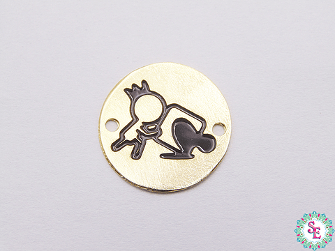 ORO GOLFI TERMINAL REDONDO ROMPECABEZA NIÑO 15MM X UND 