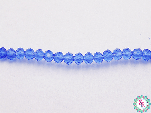 MURANO RONDEL # 3MM AZUL REY TRASPARENTE