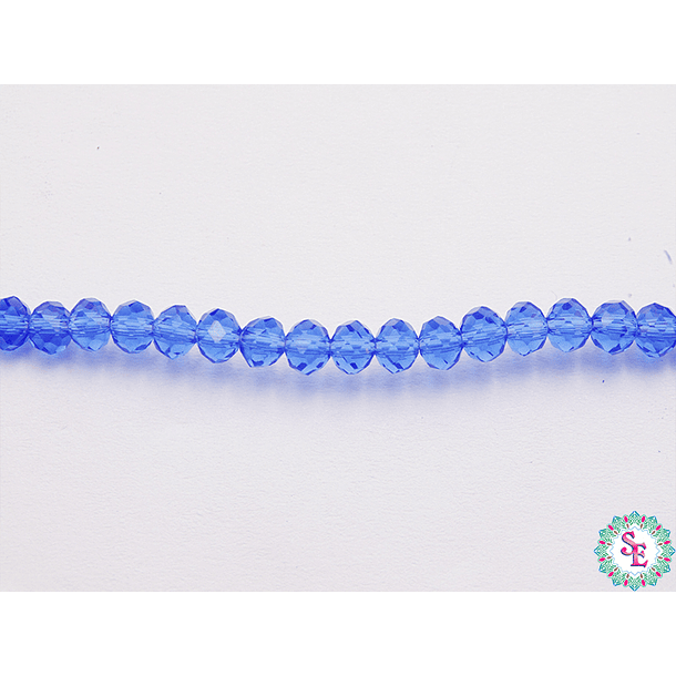 MURANO RONDEL # 3MM AZUL REY TRASPARENTE