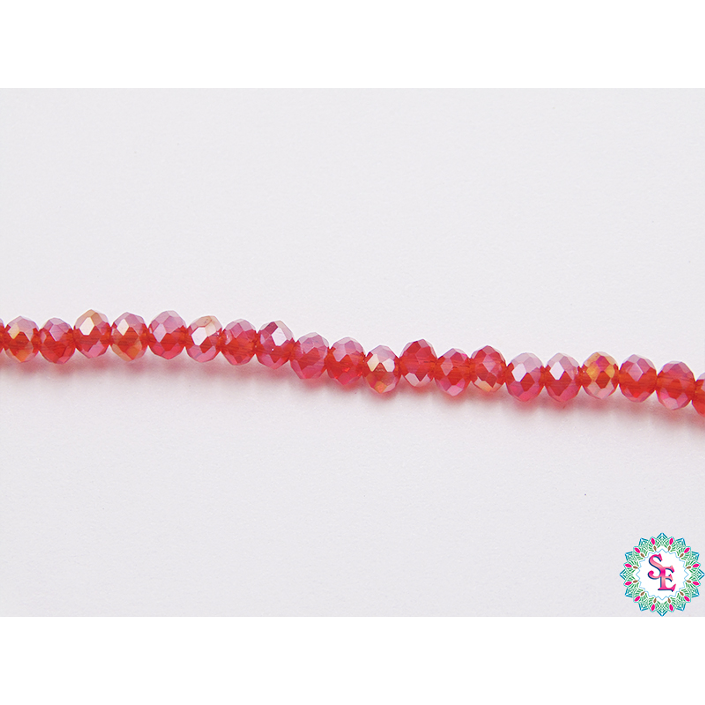 MURANO RONDEL # 2MM ROJO AB TRASPARENTE 1