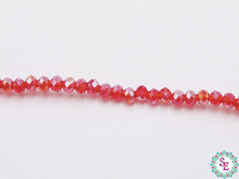 MURANO RONDEL # 2MM ROJO AB TRASPARENTE