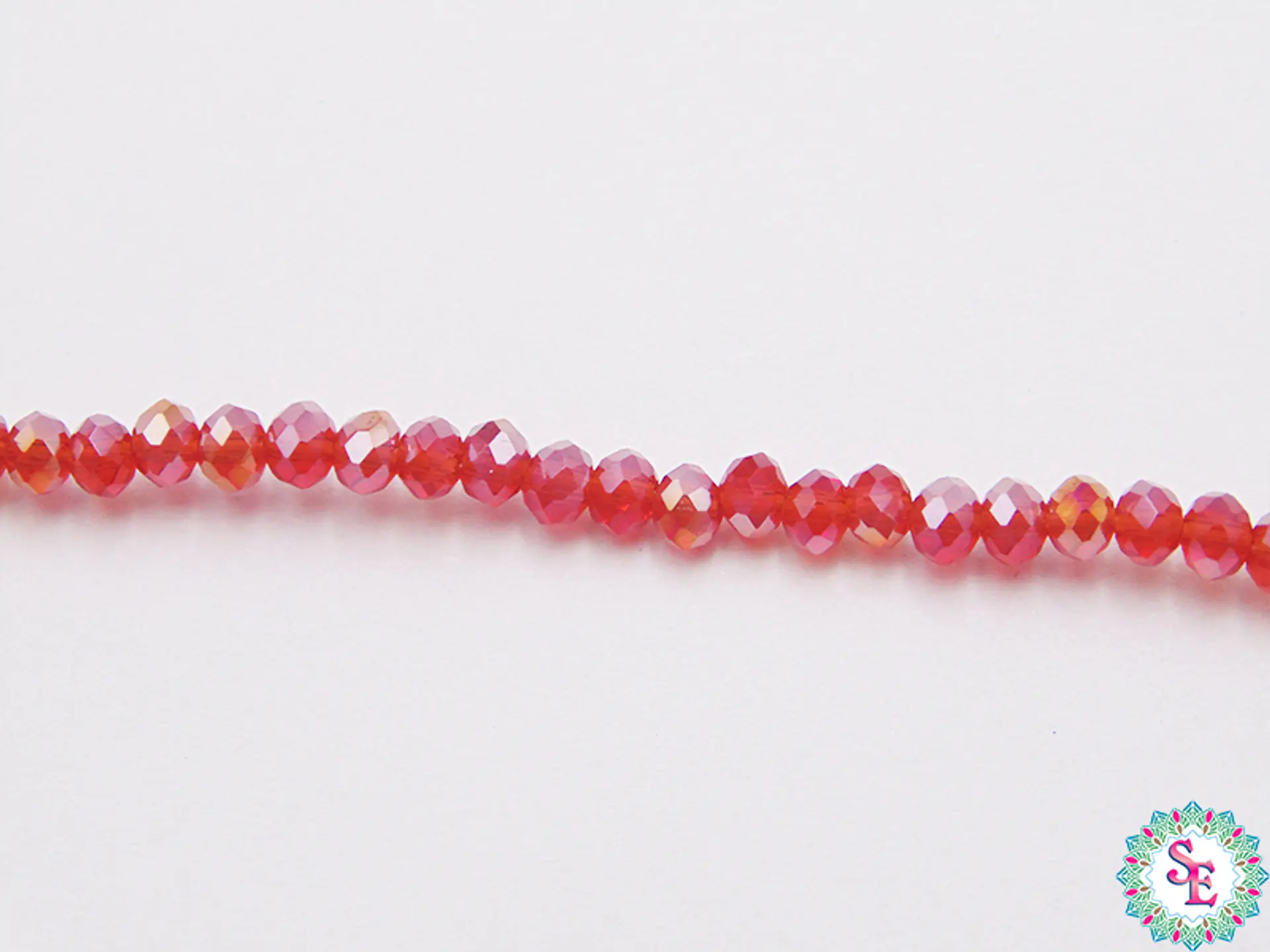 MURANO RONDEL # 2MM ROJO AB TRASPARENTE 1