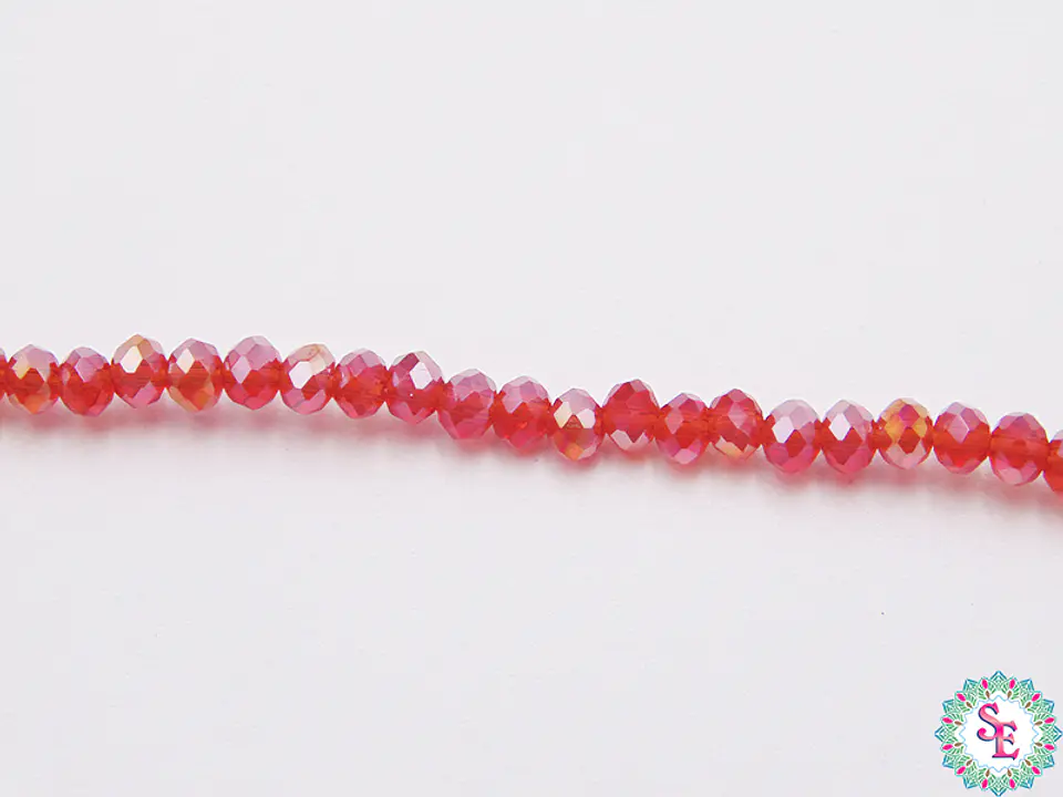 MURANO RONDEL # 2MM ROJO AB TRASPARENTE 1