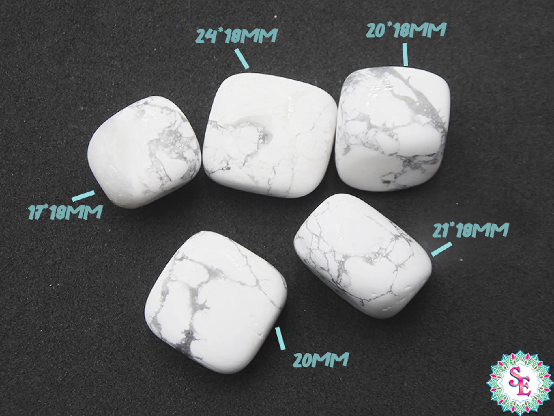 PIEDRA NATURAL MEDIANA TAMBOREADA HOWLITA 20-30MM 7