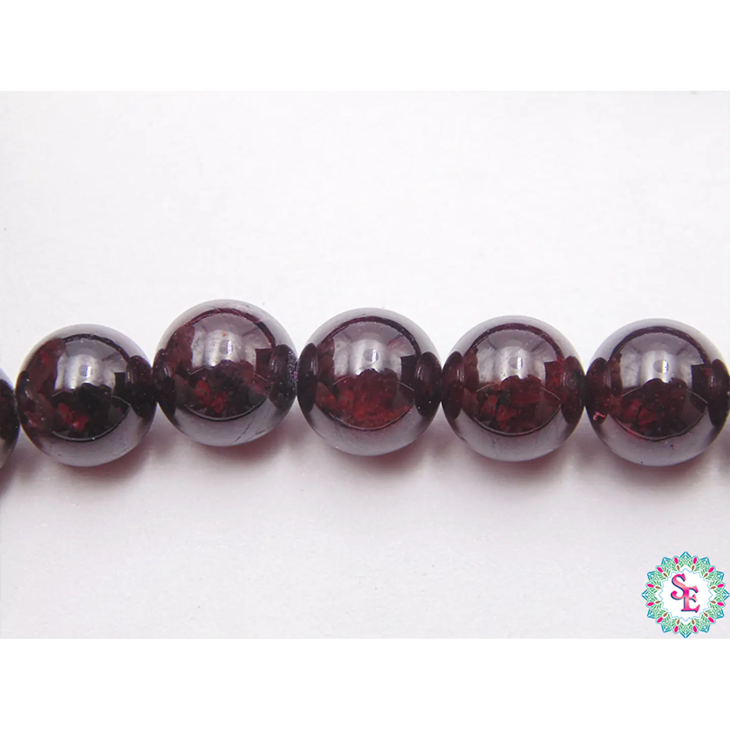 SARTA DE PIEDRA NATURAL LISA 8MM GRANATE X 48 UND APROX. 1