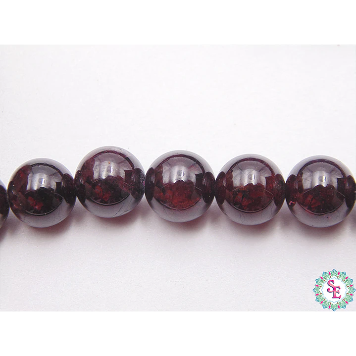 SARTA DE PIEDRA NATURAL LISA 8MM GRANATE X 48 UND APROX. 1