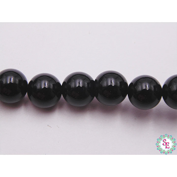 PIEDRA NATURAL LISA AGATA # 6MM NEGRA X 64 UND APROX  1