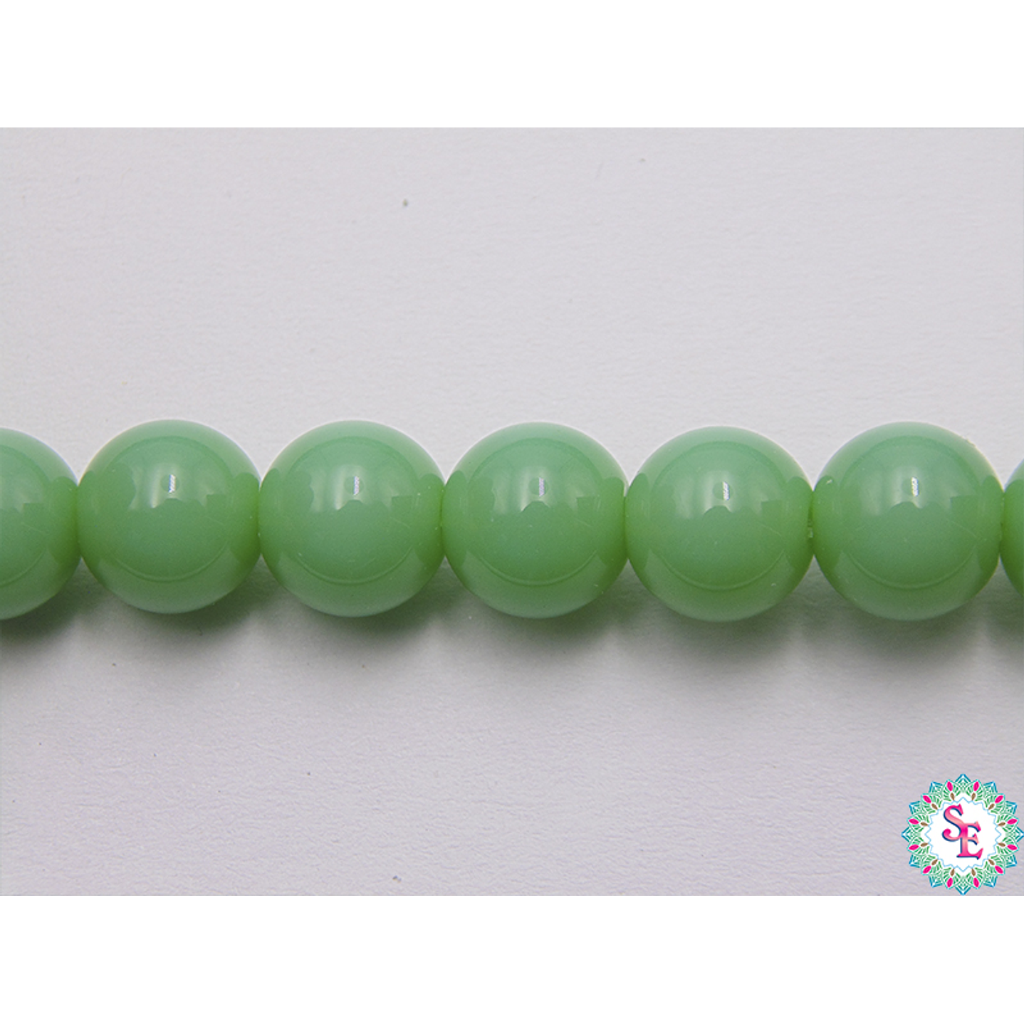 CRISTAL VIDRIO REDONDO #8MM VERDE MANZANA 1