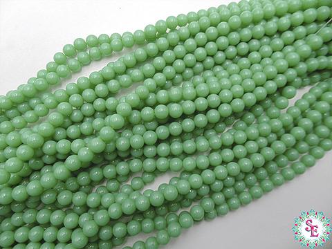 CRISTAL VIDRIO REDONDO #8MM VERDE MANZANA