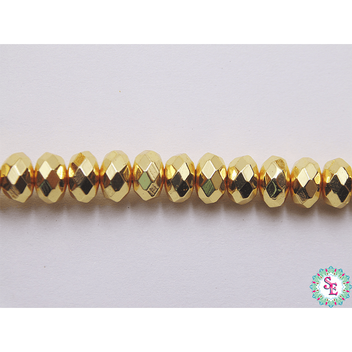 ACERINA DORADA 42 RONDELA FACETADA 4*6M X 181 UND APROX  1