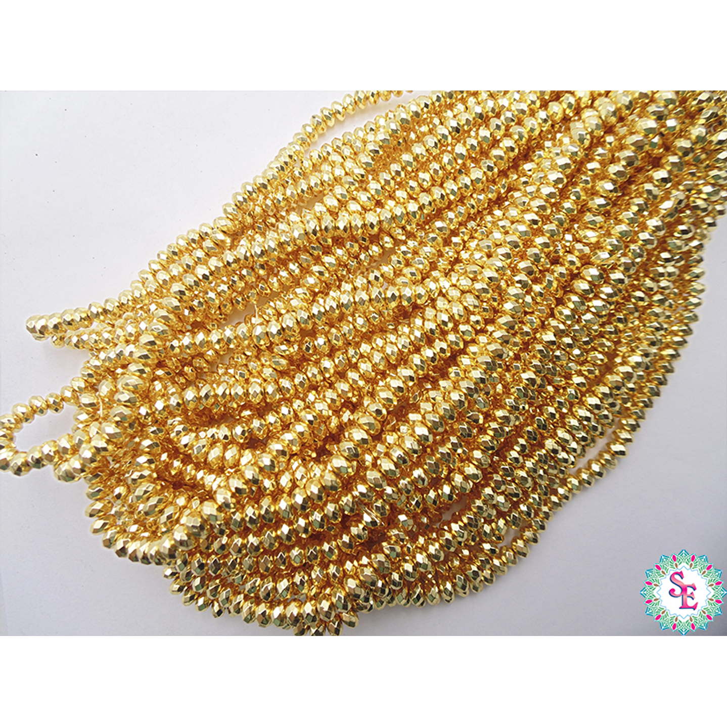 ACERINA DORADA 42 RONDELA FACETADA 4*6M X 181 UND APROX  2