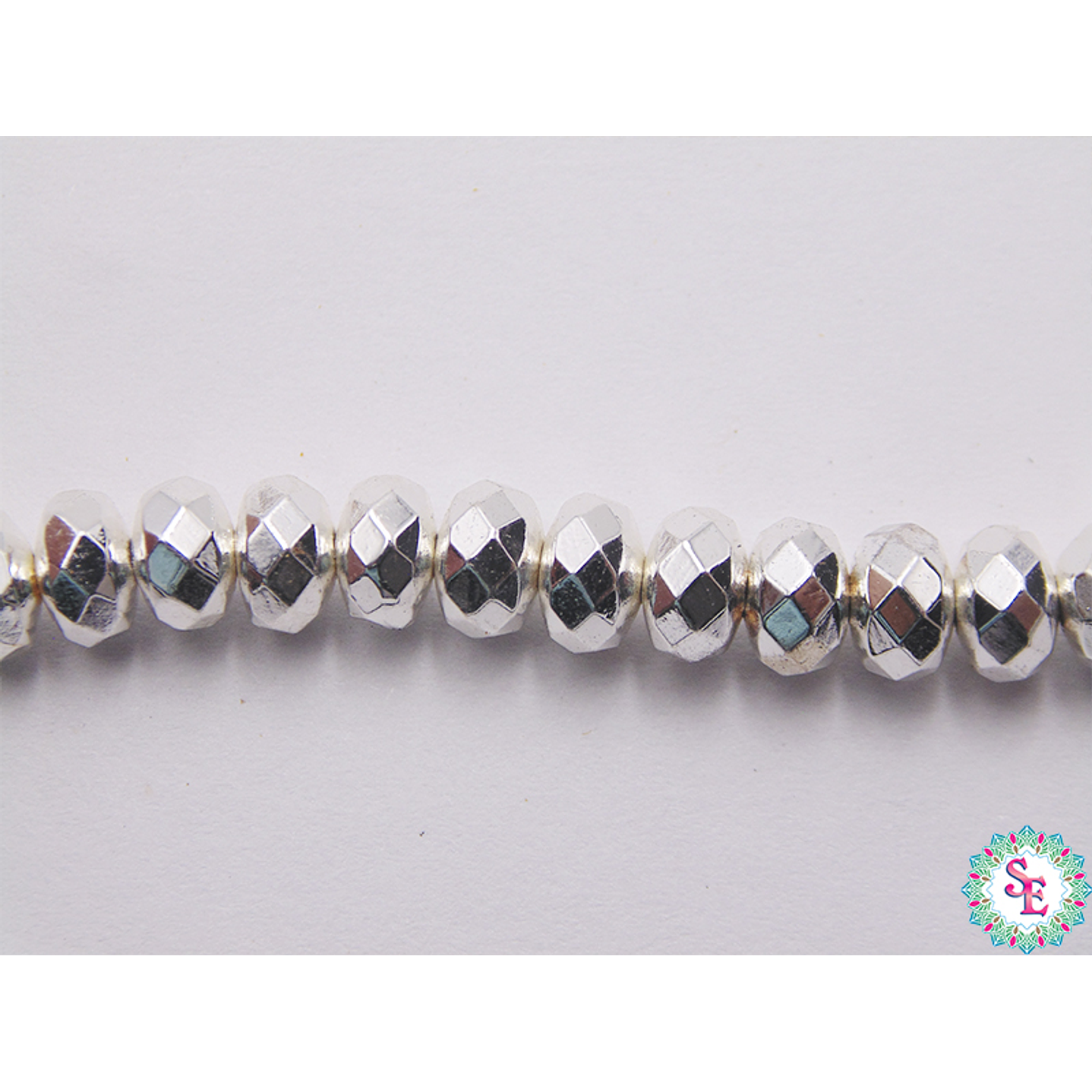 ACERINA PLATEADA 43 RONDELA FACETADA 4*6M X 181 UND APROX  1