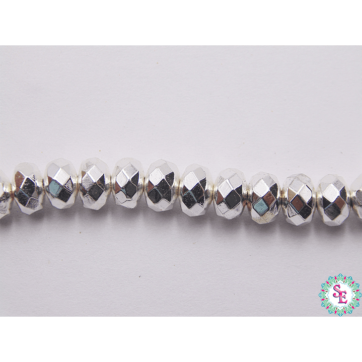 ACERINA PLATEADA 43 RONDELA FACETADA 4*6M X 181 UND APROX  1