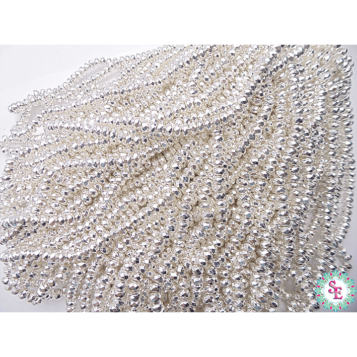 ACERINA PLATEADA 43 RONDELA FACETADA 4*6M X 181 UND APROX  2