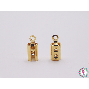 ACERO DORADO TERMINAL CUERO REDONDO # 3.5MM