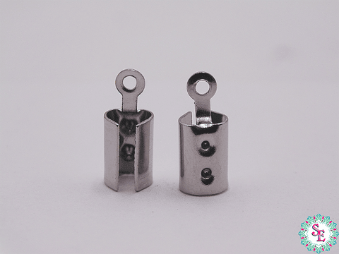 ACERO PLATEADO TERMINAL CUERO REDONDO # 4.5MM 