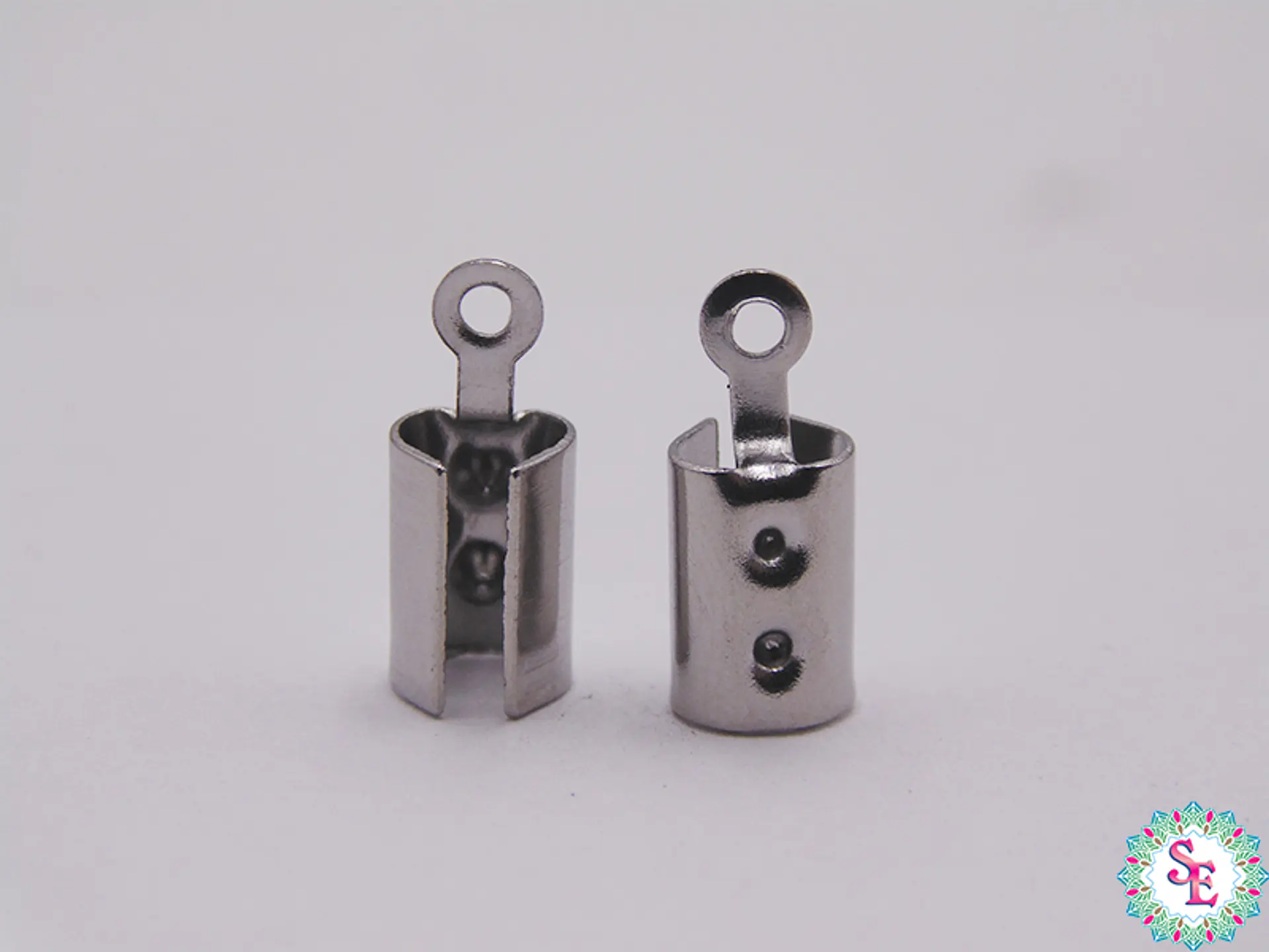 ACERO PLATEADO TERMINAL CUERO REDONDO # 4.5MM  1
