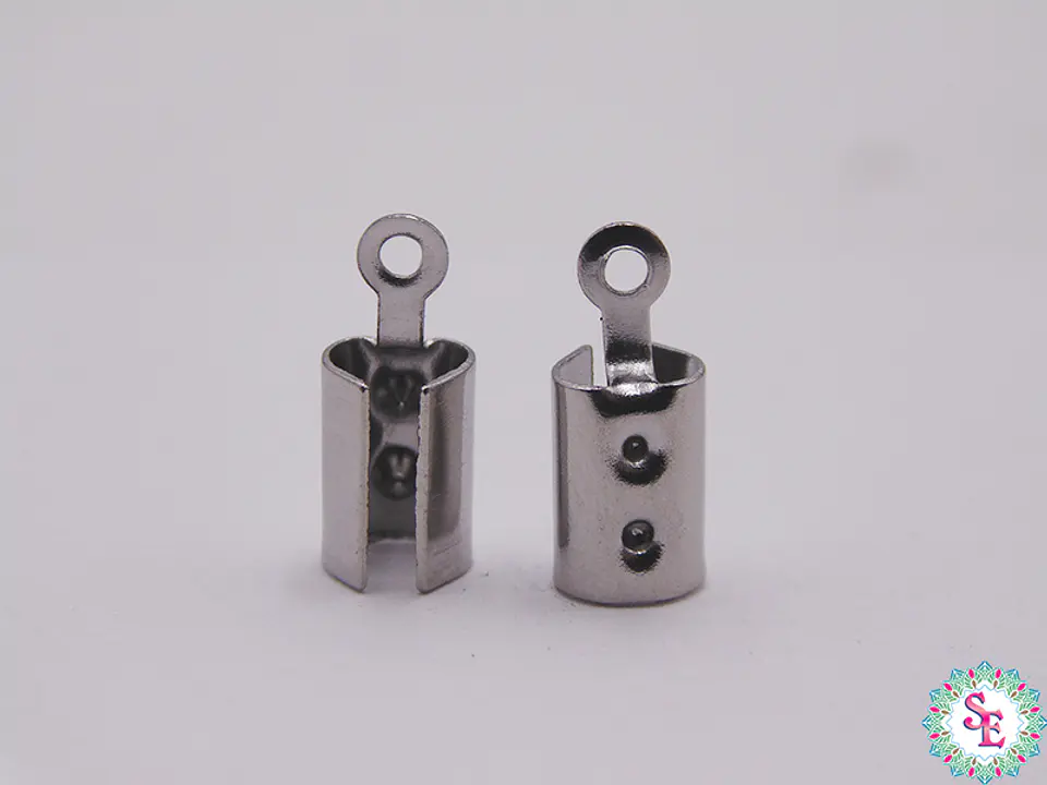 ACERO PLATEADO TERMINAL CUERO REDONDO # 4.5MM  1
