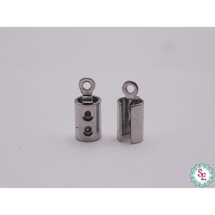 ACERO PLATEADO TERMINAL CUERO REDONDO # 3.5MM  1