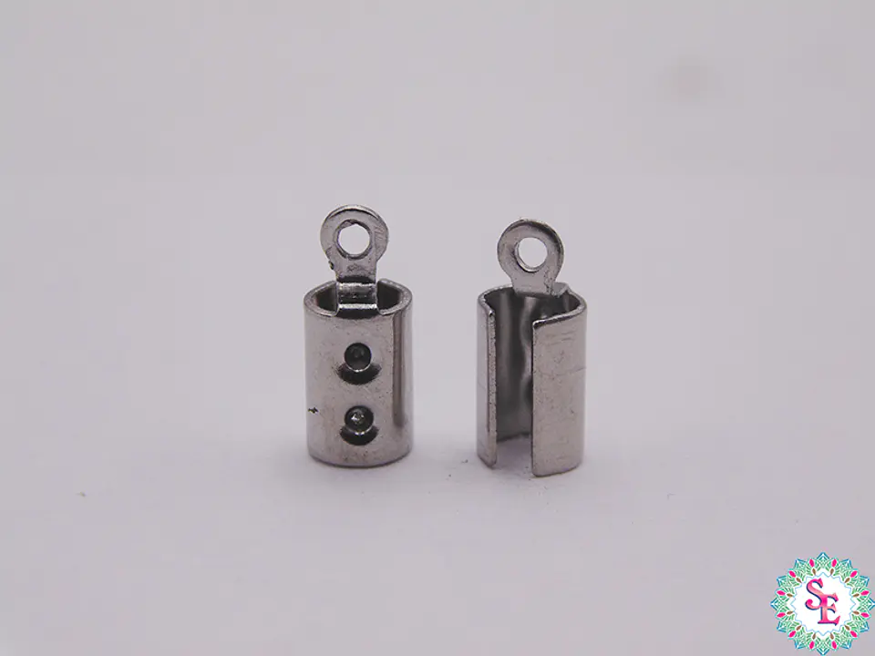 ACERO PLATEADO TERMINAL CUERO REDONDO # 3.5MM  1