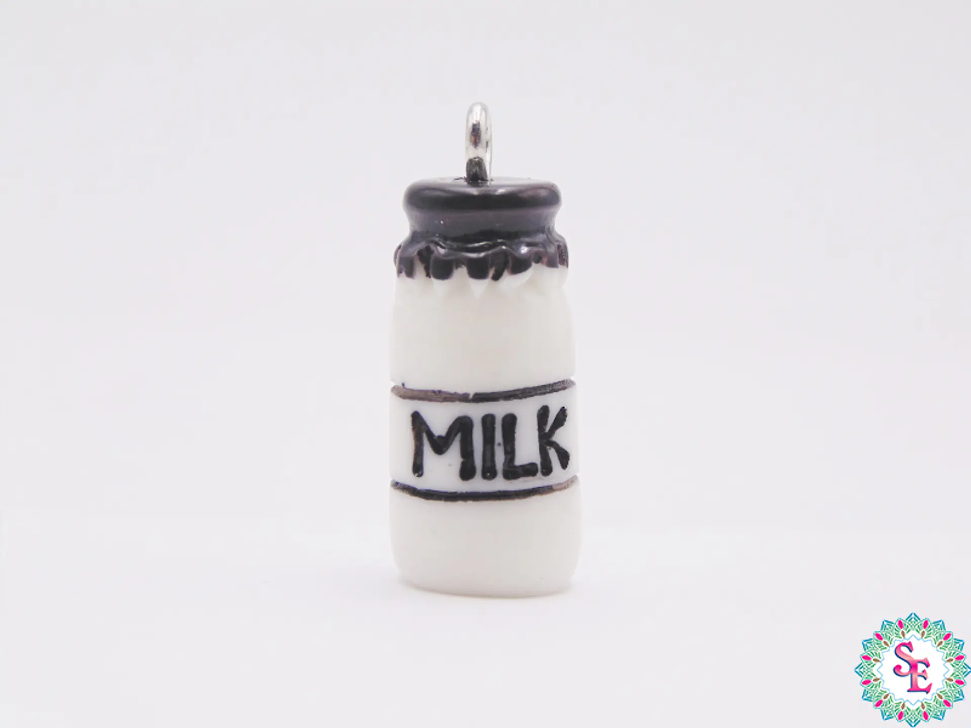 ACRYLIC FIGURE BLACK MILK BOTTLE PENDANT 21MM X PCS 1