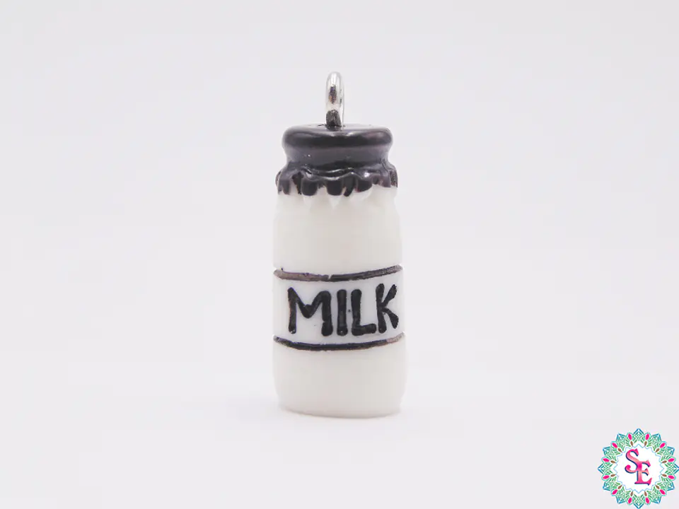 ACRYLIC FIGURE BLACK MILK BOTTLE PENDANT 21MM X PCS 1