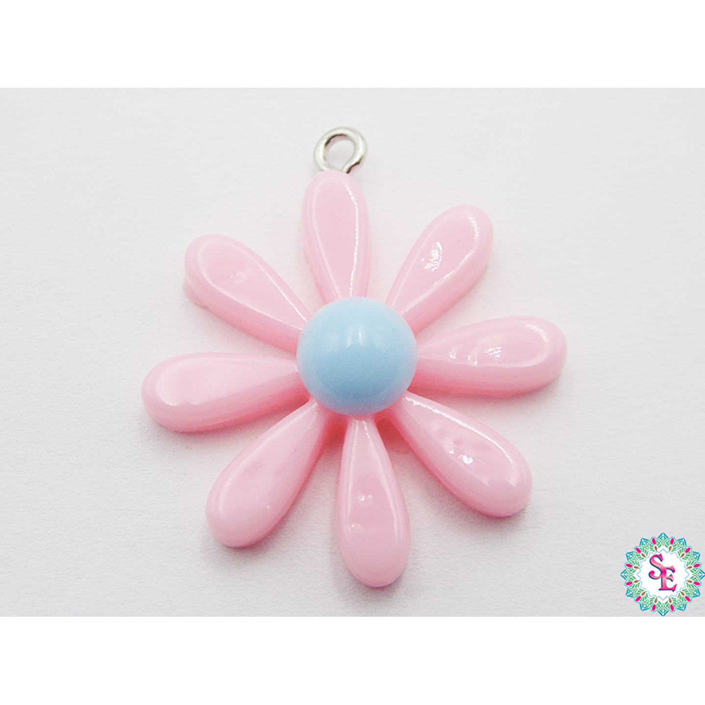 ACRILICO FIGURA DIJE MARGARITA 28MM ROSADA  1