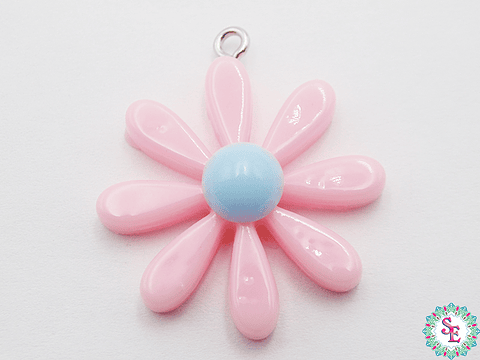 ACRILICO FIGURA DIJE MARGARITA 28MM ROSADA 