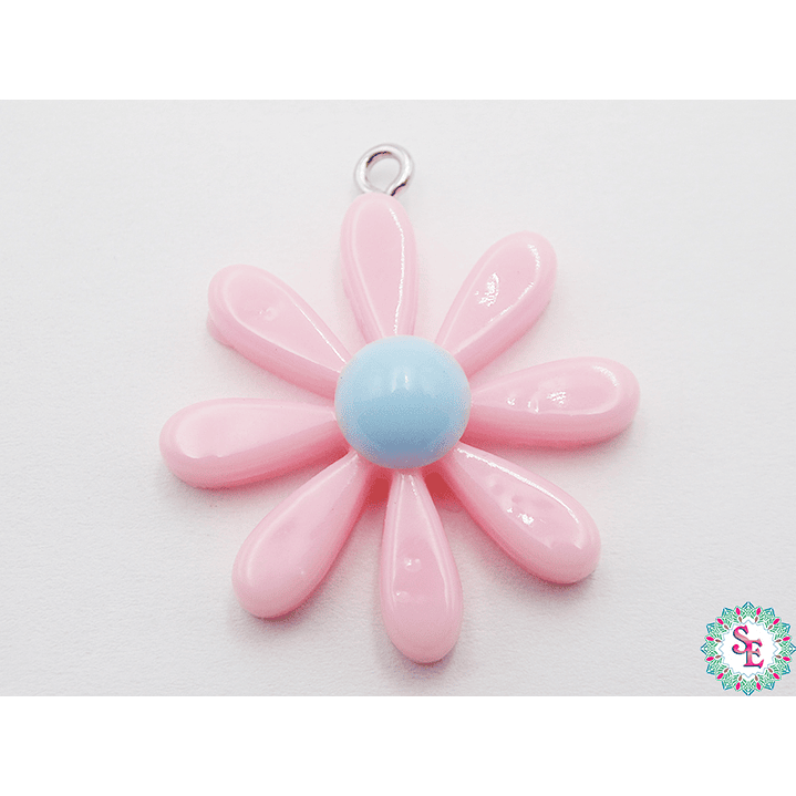 ACRILICO FIGURA DIJE MARGARITA 28MM ROSADA  1