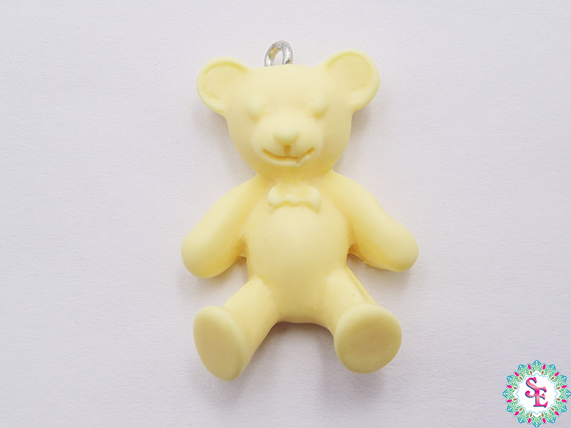 ACRYLIC FIGURE PENDANT YELLOW BEAR PASTEL 32*24 X UND