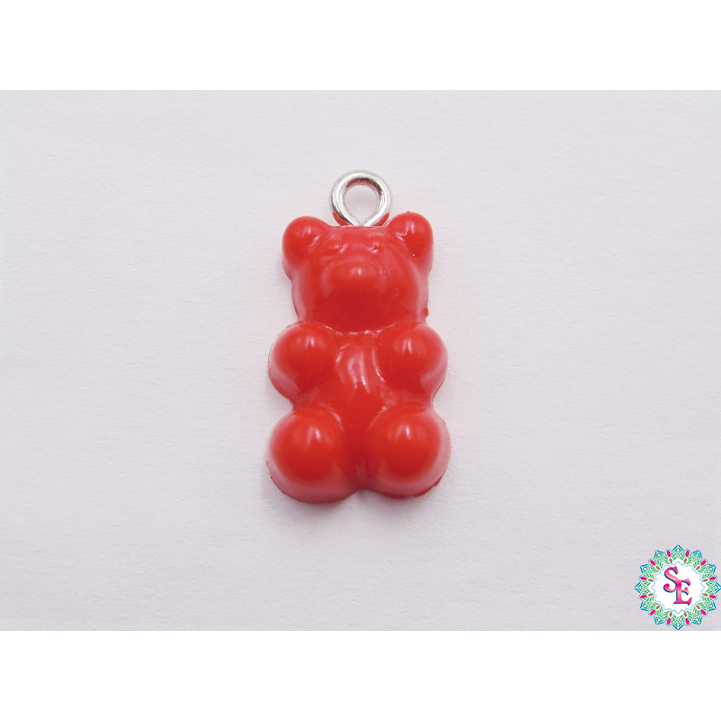 ACRILICO DIJE OSO 20MM ROJO 1